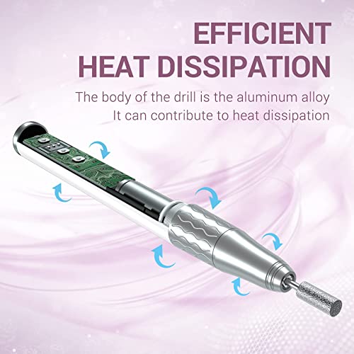 MelodySusie Professional Cordless Nail Drill, Portable Rechargeable Electric ...