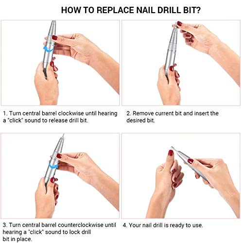 MelodySusie Professional Rechargeable 30000 rpm Nail Drill, Portable Electric...