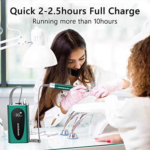 MelodySusie Professional Rechargeable 35000RPM Nail Drill, Cordless Portable ...