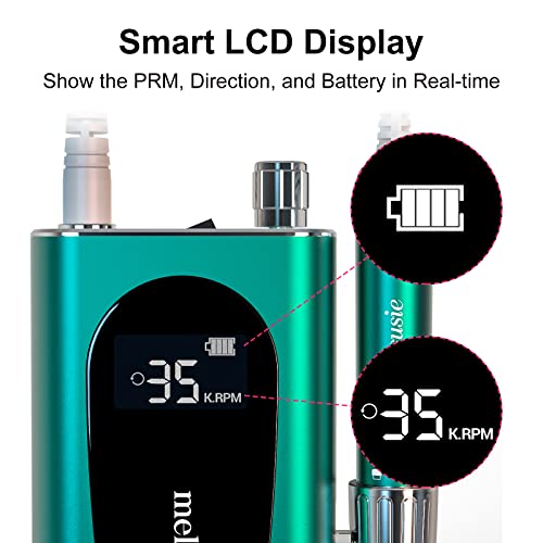 MelodySusie Professional Rechargeable 35000RPM Nail Drill, Cordless Portable ...