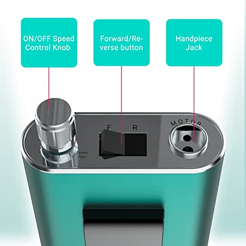 MelodySusie Professional Rechargeable 35000RPM Nail Drill, Cordless Portable ...