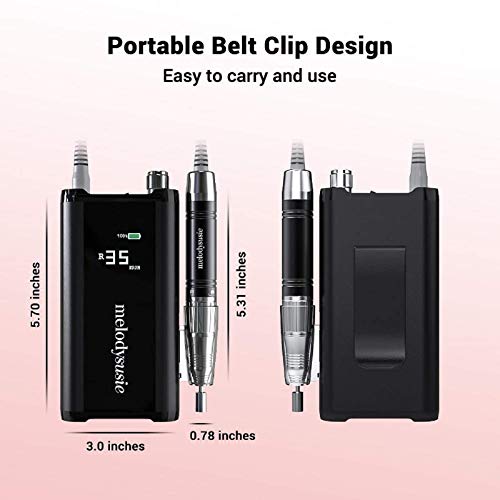 MelodySusie Professional Rechargeable Nail Drill Machine 35000 RPM, Portable ...