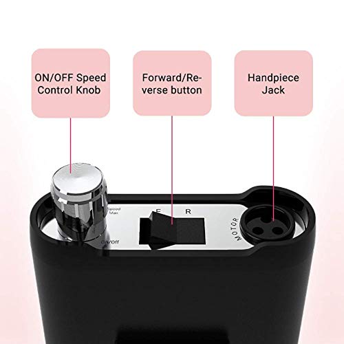 MelodySusie Professional Rechargeable Nail Drill Machine 35000 RPM, Portable ...