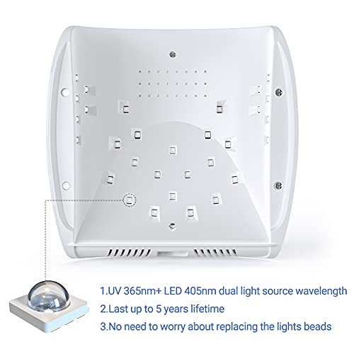 Melodysusie UV LED Nail Lamp True 54W Professional Nail Dryer for Gel Nail Po...