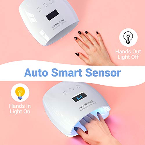 Melodysusie UV LED Nail Lamp True 54W Professional Nail Dryer for Gel Nail Po...