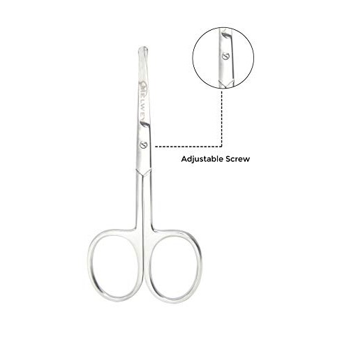 Melwey Rounded Tip Stainless Steel Nose & Facial Hair Safety Scissor, Blunt T...