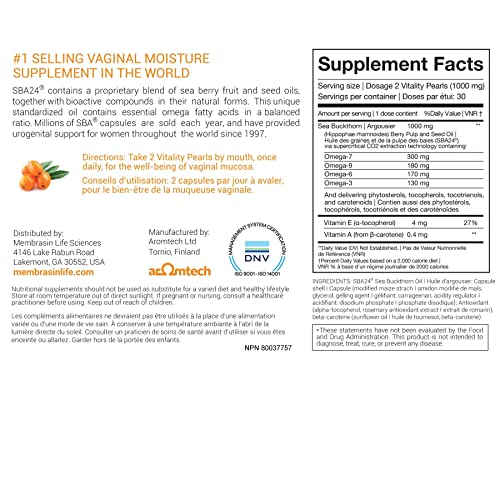 Membrasin® Feminine Moisturizer Supplement for Dryness - Natural & Estrogen F...