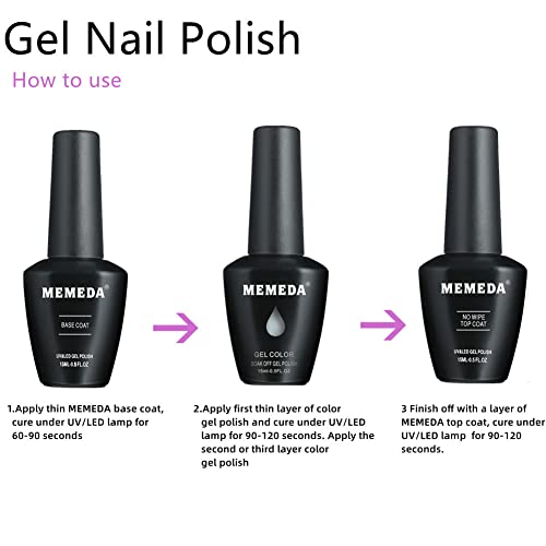 MEMEDA Nail Gel Polish Spring Summer Nail Art Colors Nude Milky UV LED Soak O...