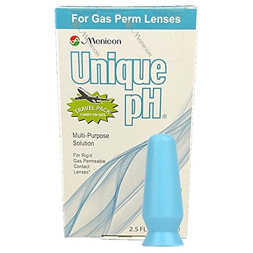 Menicon Unique pH Multi-Purpose Saline Solution Travel Pack 2.5 Oz and DMV Sc...