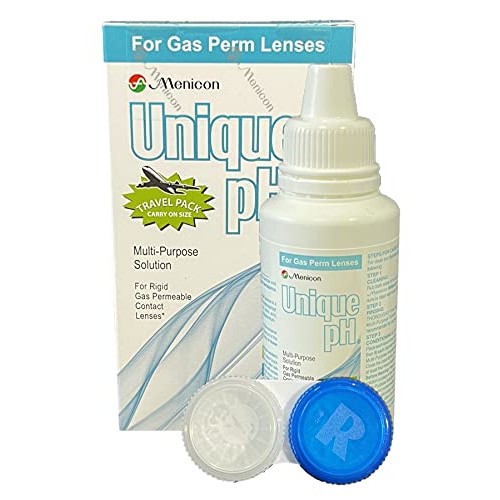 Menicon Unique pH Multi-Purpose Saline Solution Travel Pack 2.5 Oz and DMV Sc...
