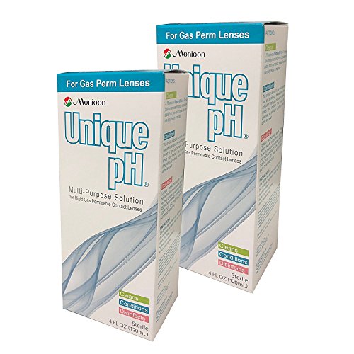 Menicon Unique pH Multi-Purpose Solution + RGP Lens Case. TWO 4 fl oz (120ml)...