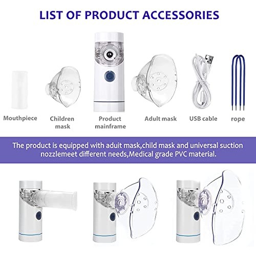 Portable Nebulizer, USB Rechargeable Nebulizer Machine Handheld Mesh Nebulize...