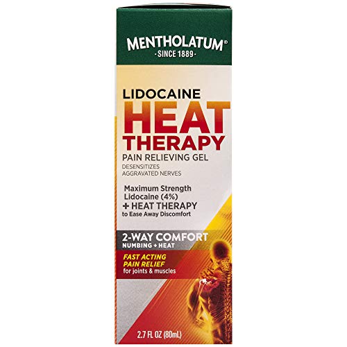 Mentholatum Lidocaine Heat Pain Reliving Gel Maximun Strength Heat Therapy, A...