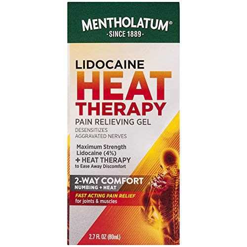 Mentholatum Lidocaine Heat Pain Reliving Gel Maximun Strength Heat Therapy, A...