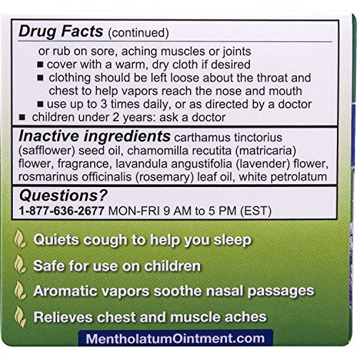 Mentholatum Nighttime Vaporizing Rub with soothing Lavender essence, 1.76 oz....