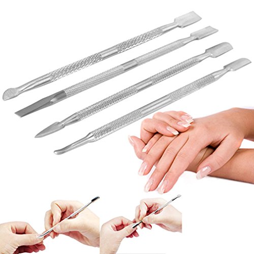 Meolin 4Pcs Nail Cuticle Pusher Spoon Nail Cleaner Manicure and Pedicure Tool...