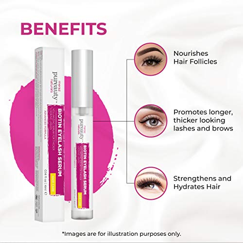 Eyelash Serum Biotin Eyebrow Serum, Lash Boost, Longer and Thicker Looking La...