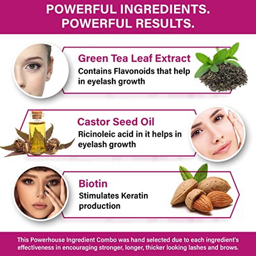 Eyelash Serum Biotin Eyebrow Serum, Lash Boost, Longer and Thicker Looking La...