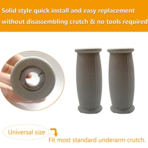 Crutch Solid Hand Grip, Replacement Medical Drive Cane Crutch Handgrips, 2 Pc...