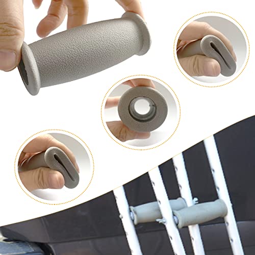 Crutch Solid Hand Grip, Replacement Medical Drive Cane Crutch Handgrips, 2 Pc...