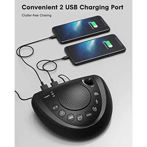 White Noise Machine – Portable Sound Machine Sleep Therapy with 24 Non Loopin...