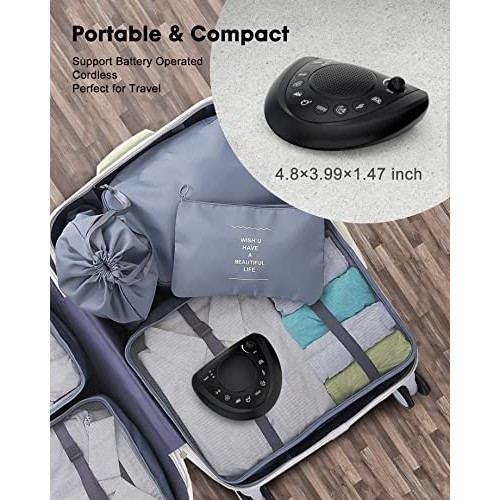 White Noise Machine – Portable Sound Machine Sleep Therapy with 24 Non Loopin...