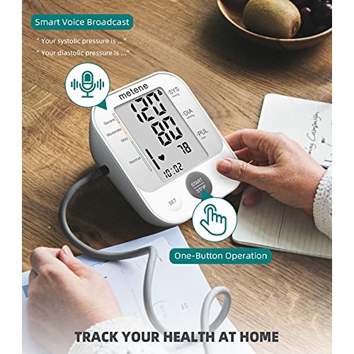 Metene Blood Pressure Monitor Upper Arm BP Cuff Machine, Automatic High Blood...