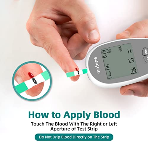 Metene Enhance Blood Sugar Test Strips, ONLY Use with metene Enhance Blood Gl...