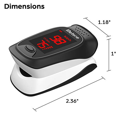 Metene Fingertip Pulse Oximeter, Blood Oxygen Saturation Monitor with Alarmin...