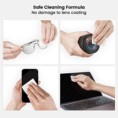 Metene Lens Cleaning Wipes, 300 Pre-Moistened Eyeglass Wipes Individually Wra...