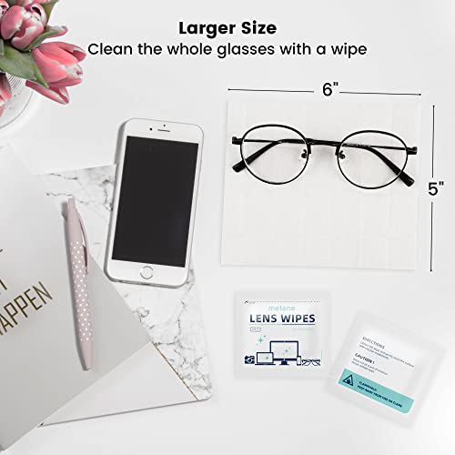 Metene Lens Cleaning Wipes, 300 Pre-Moistened Eyeglass Wipes Individually Wra...