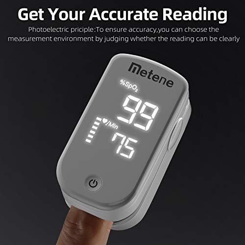 Metene Pulse Oximeter Fingertip, Blood Oxygen Saturation Monitor with Accurat...