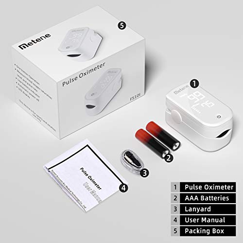 Metene Pulse Oximeter Fingertip, Blood Oxygen Saturation Monitor with Accurat...