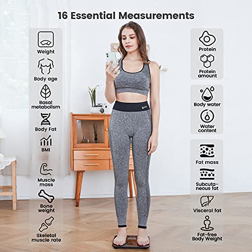 Metene Smart Scale for Body Weight, Digital Bathroom Weight Scale with Smartp...