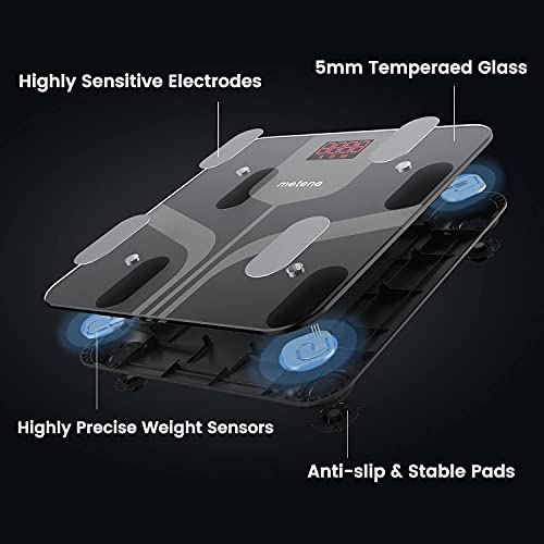 Metene Smart Scale for Body Weight, Digital Bathroom Weight Scale with Smartp...