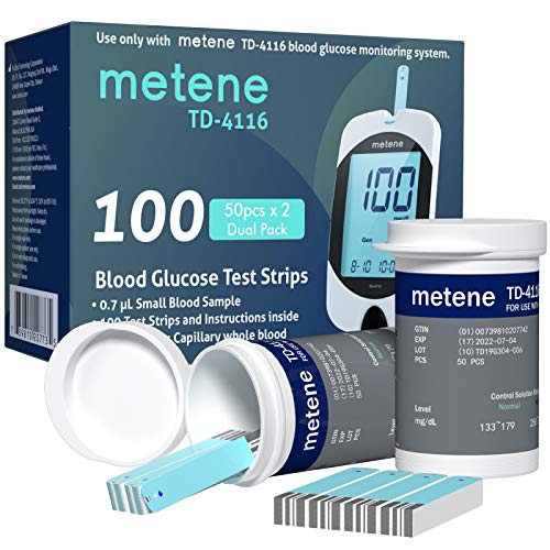 Metene TD-4116 Blood Glucose Test Strips, 100 Count Blood Sugar Test Strips f...