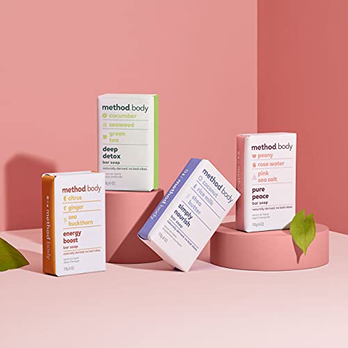 Method Bar Soap, Simply Nourish, 6 oz, 4 pack, Packaging May Vary