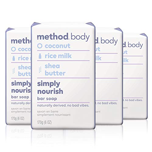 Method Bar Soap, Simply Nourish, 6 oz, 4 pack, Packaging May Vary