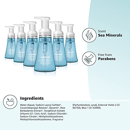 Method Foaming Hand Soap, Sea Minerals, 10 oz, 6 pack, Packaging May Vary