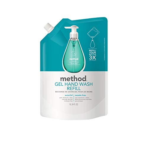 Method Gel Hand Soap Refill, Waterfall, 34 oz, 6 pack, Packaging May Vary