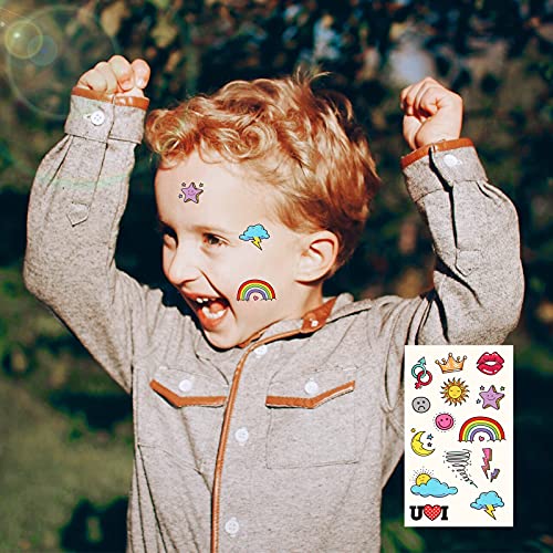 Metker 90 sheets (1000 patterns) kids waterproof Temporary Tattoos, children'...