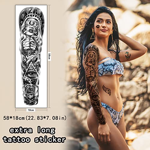 Metuu 46 Sheets Extra Large Full Arm Waterproof Realistic Temporary Tattoo Fo...