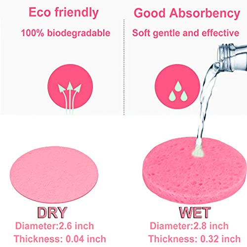 50-Count Compressed Facial Sponges for Estheticians- 100% Natural Cellulose F...