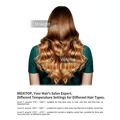 Hair Straightener Curler, Beard Straightener for Men – Mexitop 2 in 1 Hair St...