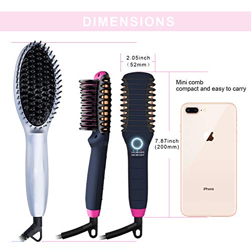 Hair Straightener Curler, Beard Straightener for Men – Mexitop 2 in 1 Hair St...