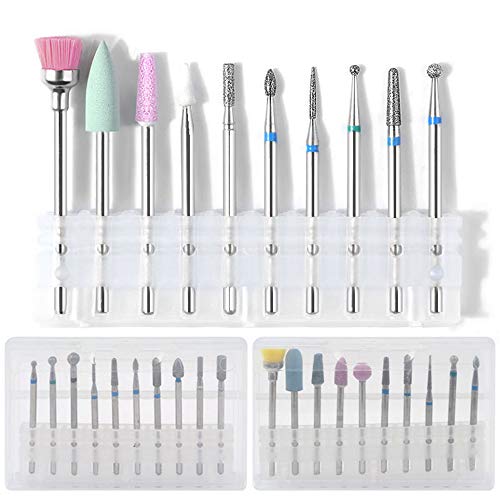 30pcs Mill Ceramic Diamond Nail Drill Bit Brushes Ball Stone Cuticle Cleaner ...