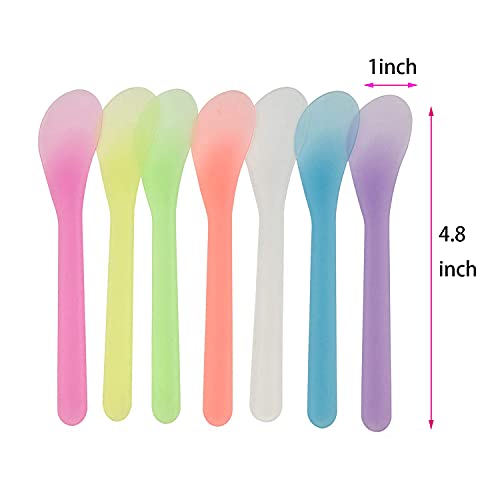 5 Inch Plastic Cosmetic Spatulas, Disposable Makeup Tools Spoon for Mixing an...