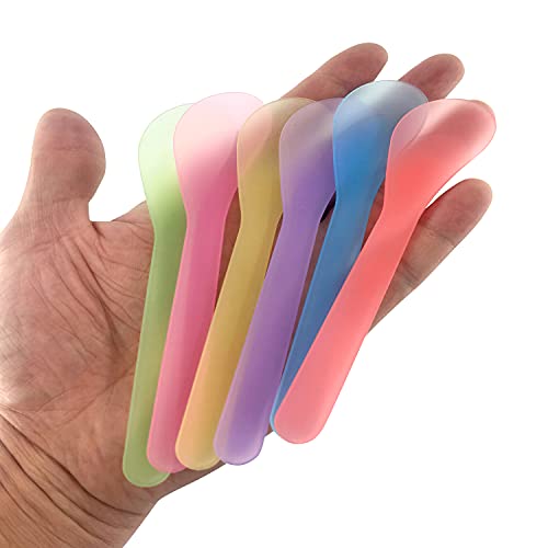 5 Inch Plastic Cosmetic Spatulas, Disposable Makeup Tools Spoon for Mixing an...