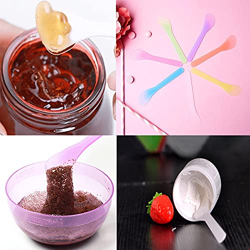5 Inch Plastic Cosmetic Spatulas, Disposable Makeup Tools Spoon for Mixing an...
