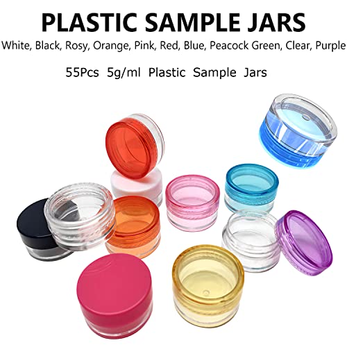 70Pcs 5 Gram Refillable Cosmetic Containers, Plastic Makeup Sample Jars with ...